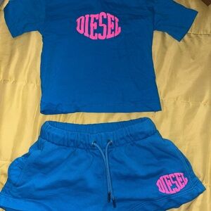 Diesel Kids' Blue Set with Pink Logo